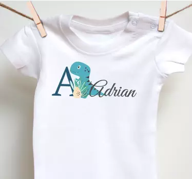 Søde dyr dino med navn T-shirts med navn - TenStickers