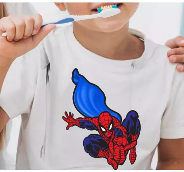 Spiderman med blå mantel børne skjorte - TenStickers