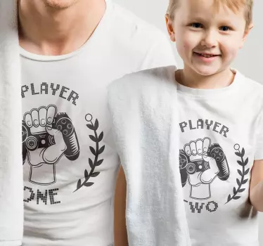 Spiller 1 og spiller 2 far og søn tøj - TenStickers