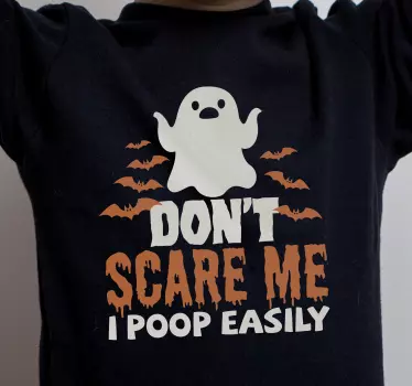Spøgelse med tekst til halloween t-shirt - TenStickers
