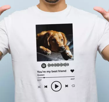 Spotify med tekst og billede t-shirt - TenStickers