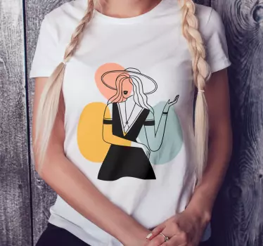 Abstrakt geometrisk kvinde original t-shirt - TenStickers