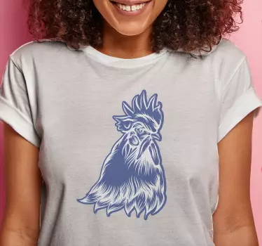 Stilfuldt haneprint original t-shirt - TenStickers
