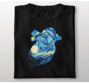 Stjerneklar nat vincent van gogh inspireret t-shirt - TenStickers