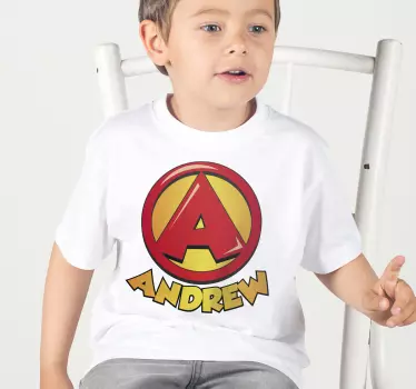 Super forbogstav T-shirts med navn - TenStickers