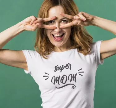 Super mor i grå mors dag t-shirt - TenStickers