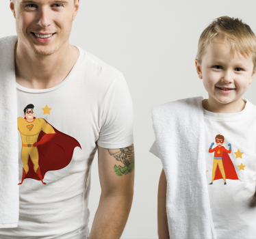 Superhelte far og søn tøj t shirt - TenStickers