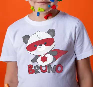 Superpanda T-shirts med navn - TenStickers