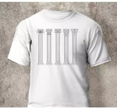 T-shirt med græsk søjler i forskellig stil - TenStickers