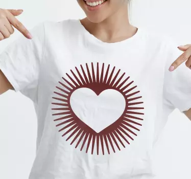 T-shirt med rødt hjerte - TenStickers