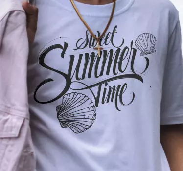 T-shirt sommertid med muslingeskaller - TenStickers