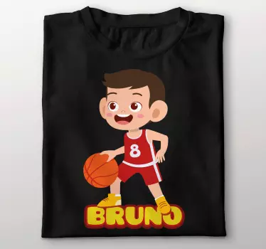 T-shirt til børn begejstret ung basketballspiller - TenStickers