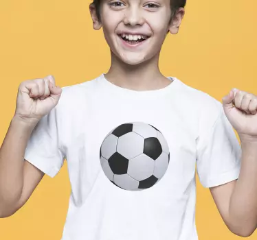 T-shirt til børn fodboldbold sjov - TenStickers