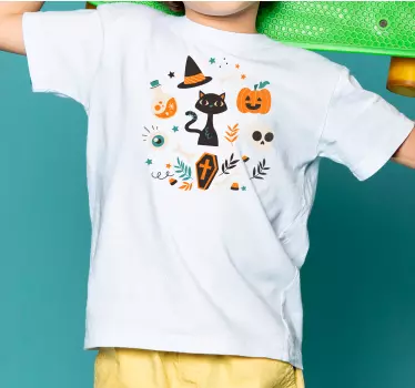 T-shirt til børn halloween kat kostume - TenStickers