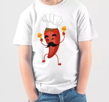 T-shirt til børn happy chef peber - TenStickers