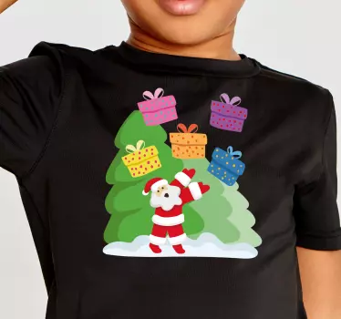 T-shirt til børn julegavefejring - TenStickers