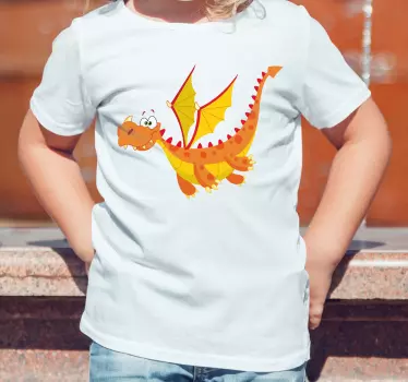 T-shirt til børn med glad tegneserie-drage - TenStickers