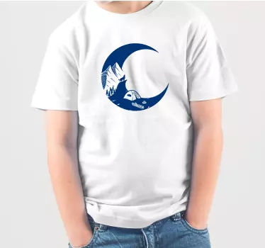 T-shirt til børn med måneskinscamping scene - TenStickers
