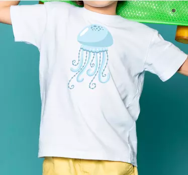 T-shirt til børn med sød blæksprutte illustration - TenStickers