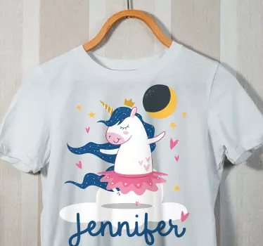 T-shirt til børn med sød enhjørning ballerina - TenStickers