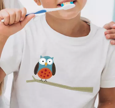 T-shirt til børn med sød uglekarakter - TenStickers