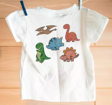 T-shirt til børn med søde dinosaurillustrationer - TenStickers