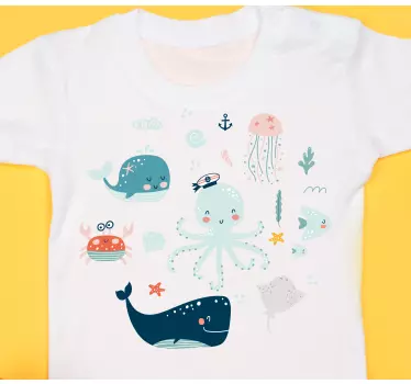 T-shirt til børn med søde havdyr - TenStickers