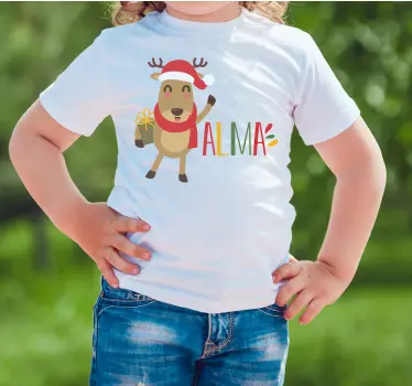 T-shirt til børn med søde rensdyr glæde - TenStickers