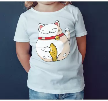 T-shirt til børn med sødt katte design - TenStickers