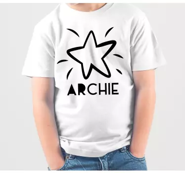 T-shirt til børn med stjerneprydet archie - TenStickers