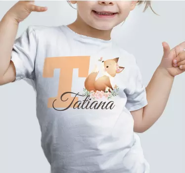 T-shirt til børn med tilpasset dyremotiv - TenStickers