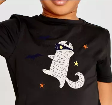 T-shirt til børn mummy cat halloween sjov - TenStickers
