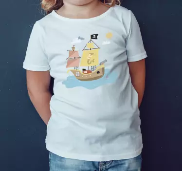 T-shirt til børn piratskibseventyr - TenStickers