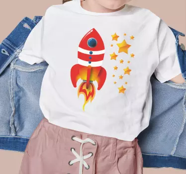 T-shirt til børn raketskibs eventyr - TenStickers