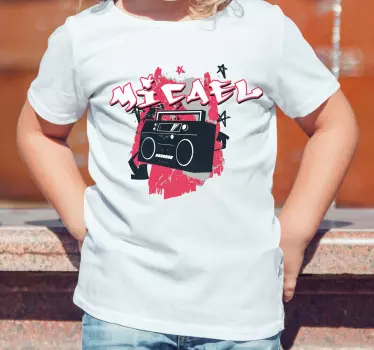 T-shirt til børn retro boombox stemning - TenStickers