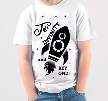 T-shirt til børn rocket eventyrrejse - TenStickers