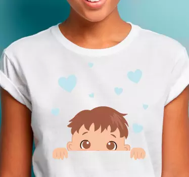T-shirt til børn sødt barn med hjerter - TenStickers