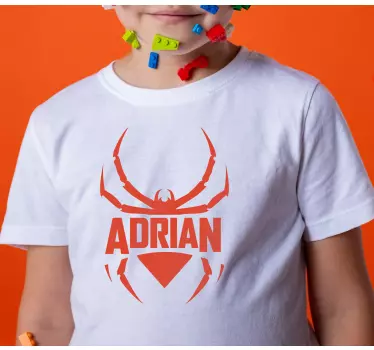 T-shirt til børn spider inspireret navn tee - TenStickers
