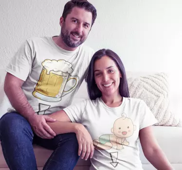 T-shirt til gravide par t-shirt - TenStickers