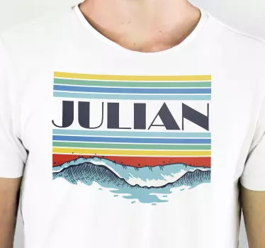 T-shirt tilpassede retro bølger - TenStickers