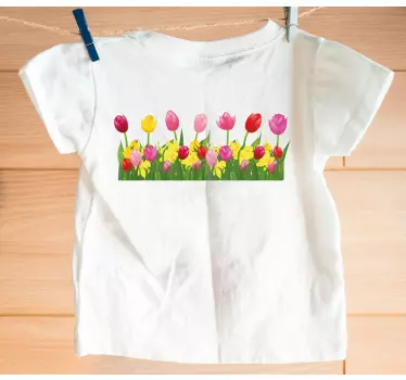 Tegneserie blomst firkantet skjorte - TenStickers