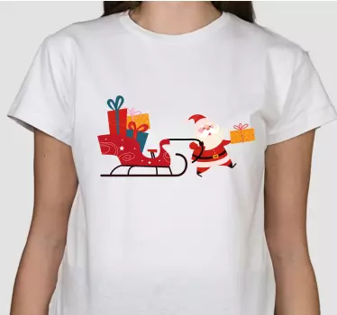 Tegneserie slæde med gaver julemanden jule t-shirts - TenStickers