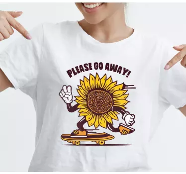 Tegneserie solsikke med skate t-shirt - TenStickers