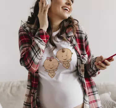 Tegneserie tvillinge babyer baby t-shirt - TenStickers