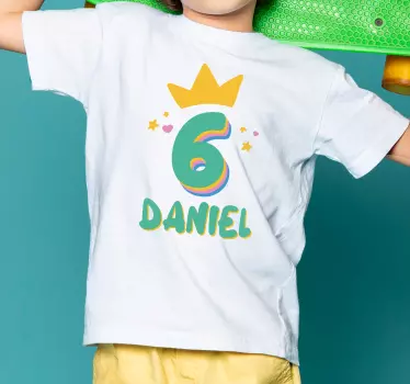 Tilpasset fødselsdagsalder og navn t-shirt - TenStickers