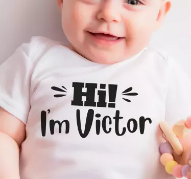 Tilpasset hej skjorte baby t-shirt - TenStickers
