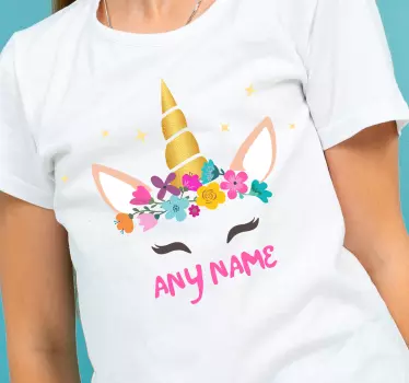 Tilpasset unicorn børne skjorte - TenStickers