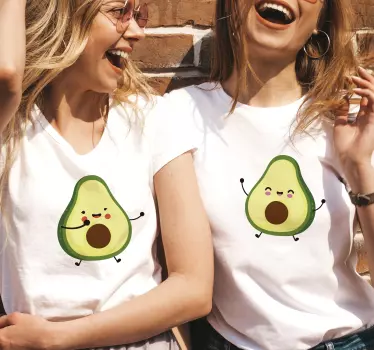 To kvindelige glade avocado -matchende skjorter til par - TenStickers