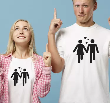 To tegn, der holder hænder, matchende skjorter til par - TenStickers