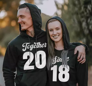 Together since personlig t-shirt - TenStickers